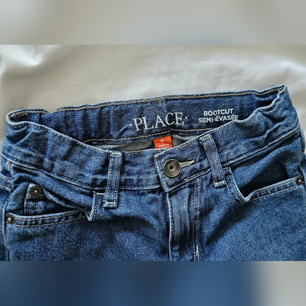 Childrens Place Bootcut dark wash blue jeans
